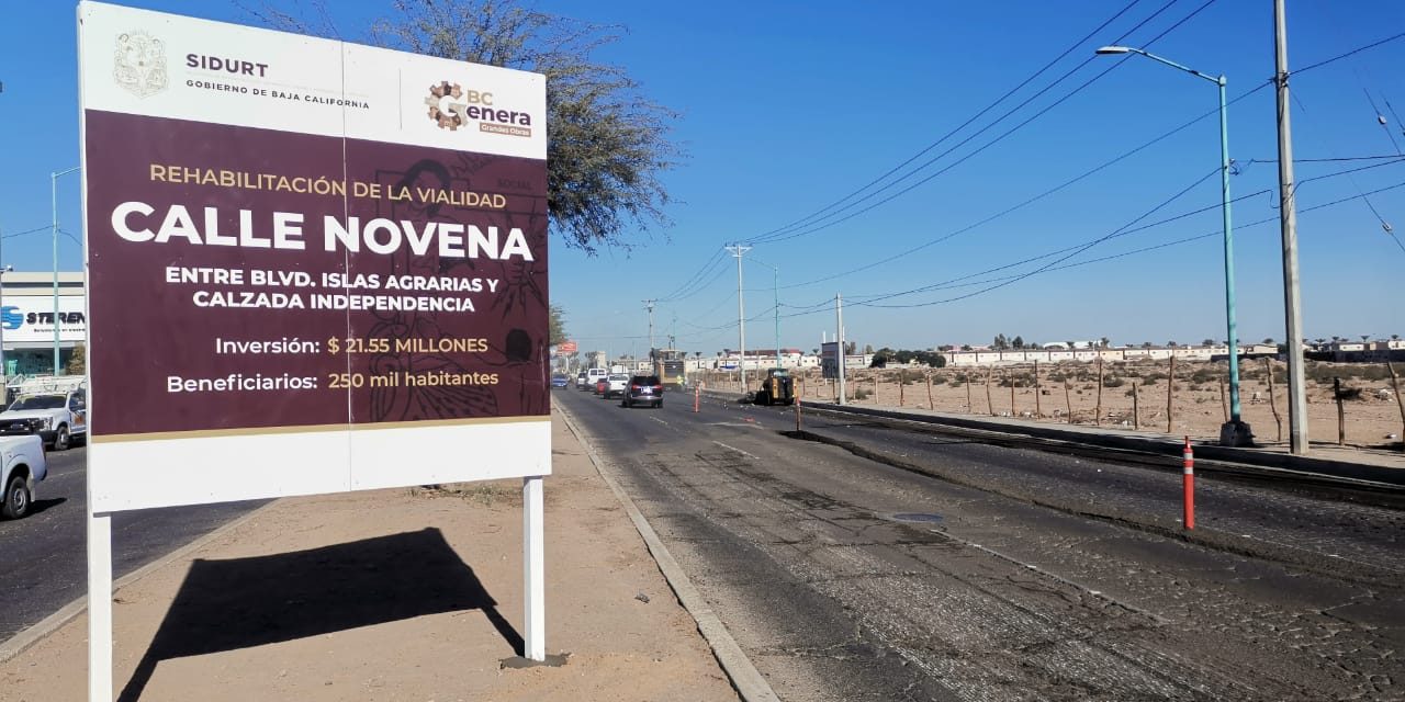 INICIAN REHABILITACIÓN DE CALLE NOVENA EN MEXICALI 