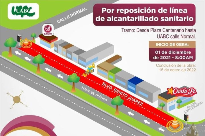 ATENCIÓN CACHANILLAS, HABRÁ CIERRE PARCIAL DEL BULEVAR BENITO JUÁREZ