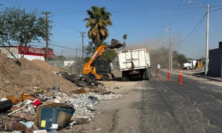 OPERATIVO INTEGRAL DE LIMPIEZA EN AVENIDA MOSAICOS EN FRACC. VALLE DE PUEBLA EN MEXICALI
