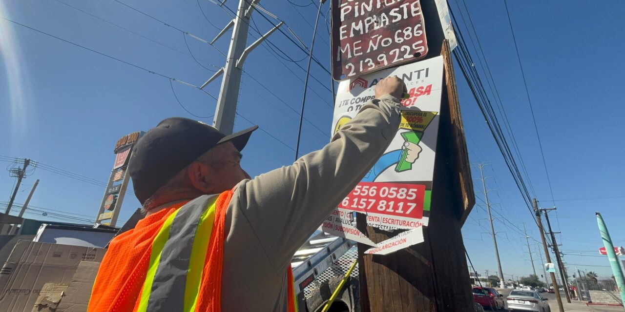 REMOVERÁN LETREROS IRREGULARES DE LA VÍA PÚBLICA EN MEXICAL