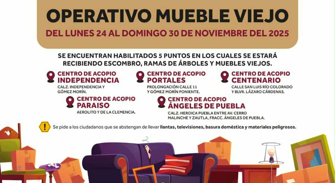 EL OPERATIVO “MUEBLE VIEJO” CON CINCO PUNTOS DE ACOPIO EN MEXICALI